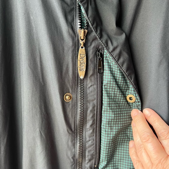 FootJoy Dryjoys Jacket Windbreaker Green Black Houndstooth XL Full Zip Golf VTG - Picture 3 of 10